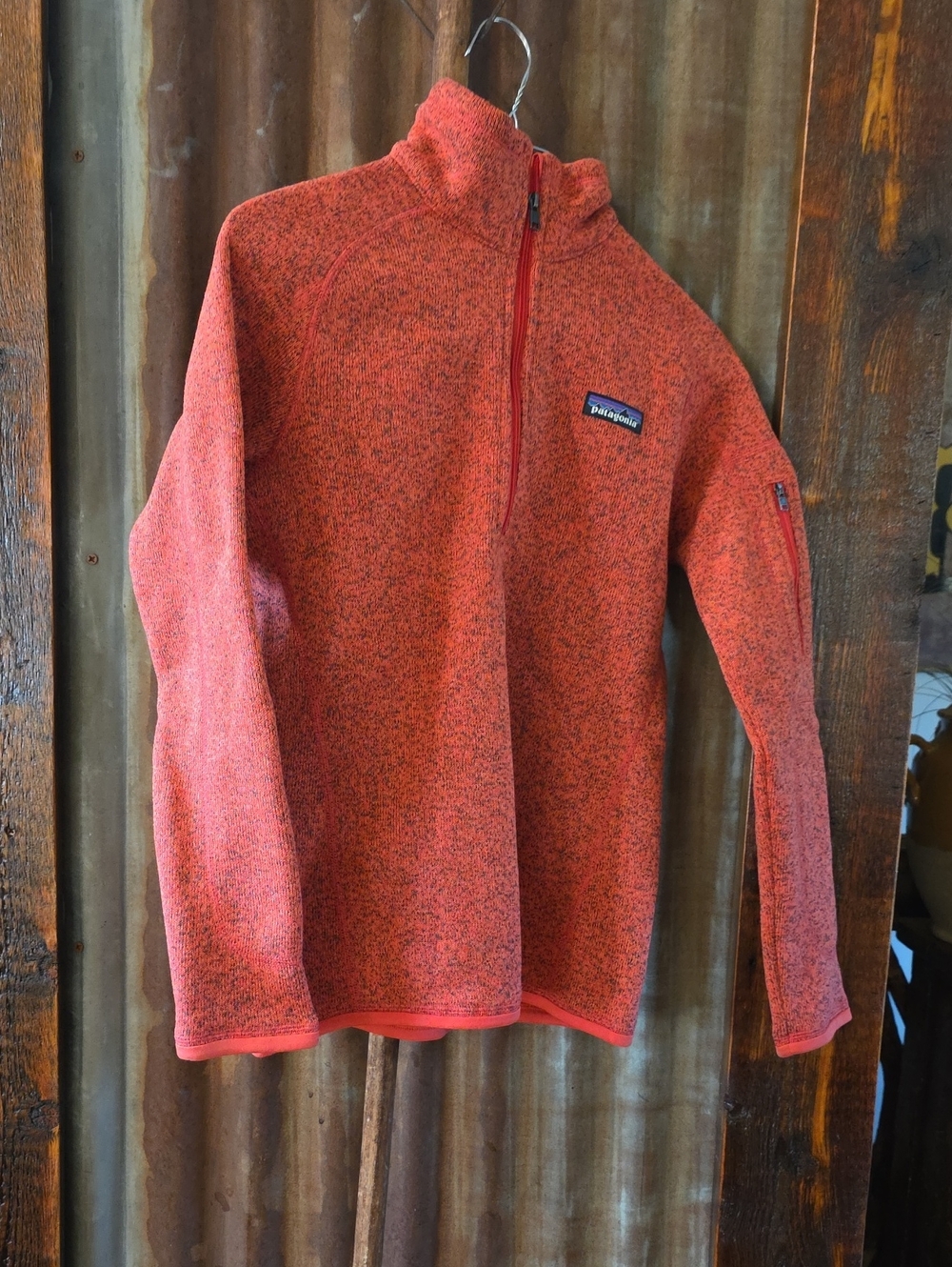 Patagonia Women's Heathered Orange Half-Zip Fleece Pullover Xsmall